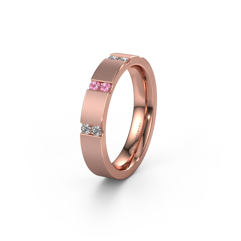 Image of Wedding ring WH2133L14BM 585 rose gold ±0.16x0.09in Pink sapphire