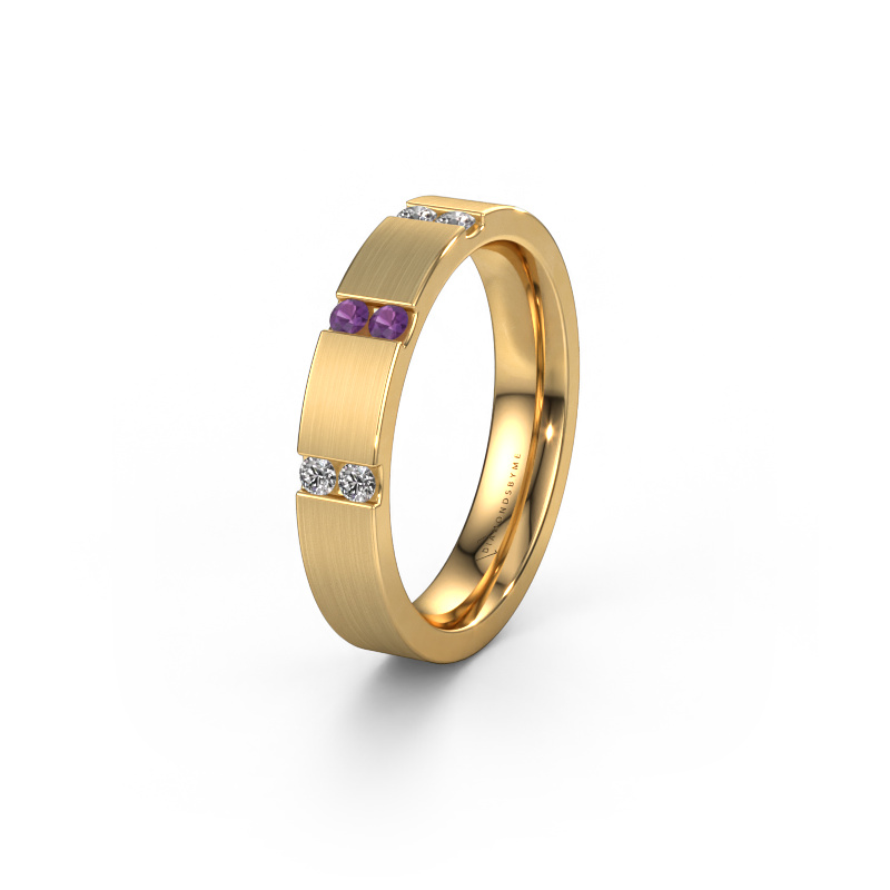 Image of Wedding ring WH2133L14BM 585 gold ±4x2.2 mm Amethyst