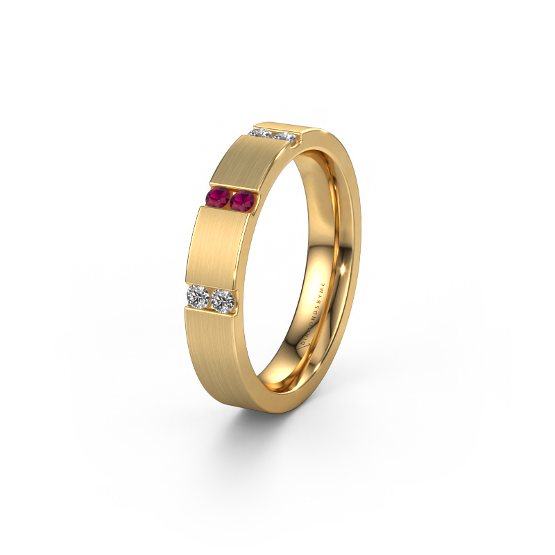 Bild von Trauring WH2133L14BM 585 Gold ±4x2.2 mm Rhodolit