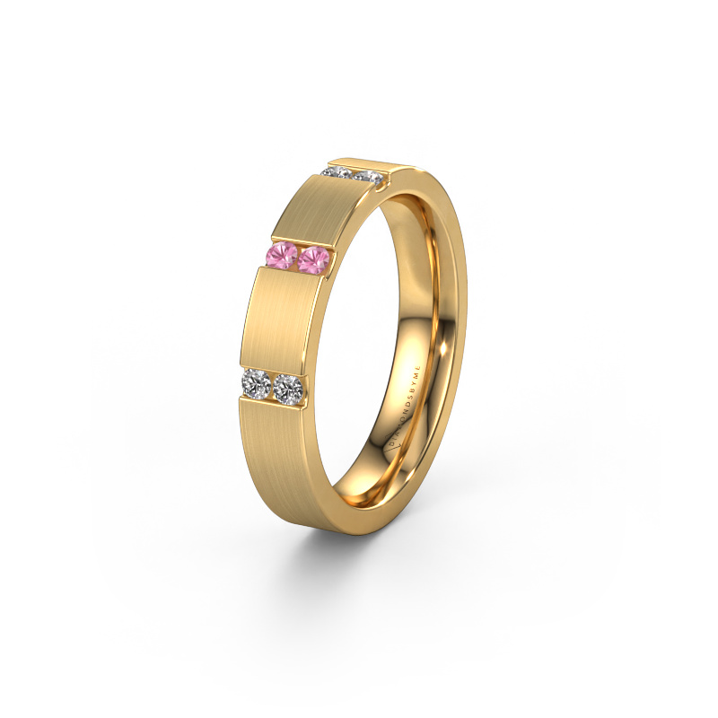 Bild von Trauring WH2133L14BM 585 Gold ±4x2.2 mm Pink Saphir