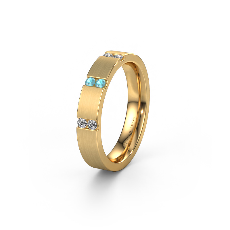 Bild von Trauring WH2133L14BM 585 Gold ±4x2.2 mm Blau Topas