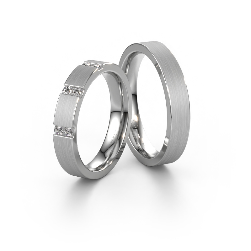 Image de Set Alliances WH2133LM14BM ±4x2 mm 14 Carat or blanc Diamant 0.03 crt