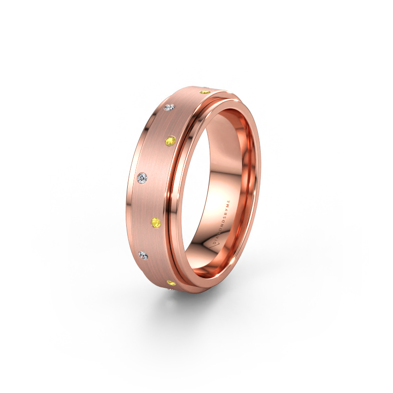 Bild av Vigselring WH2134L 585 roséguld ±6 x 2,2 mm Gul safir