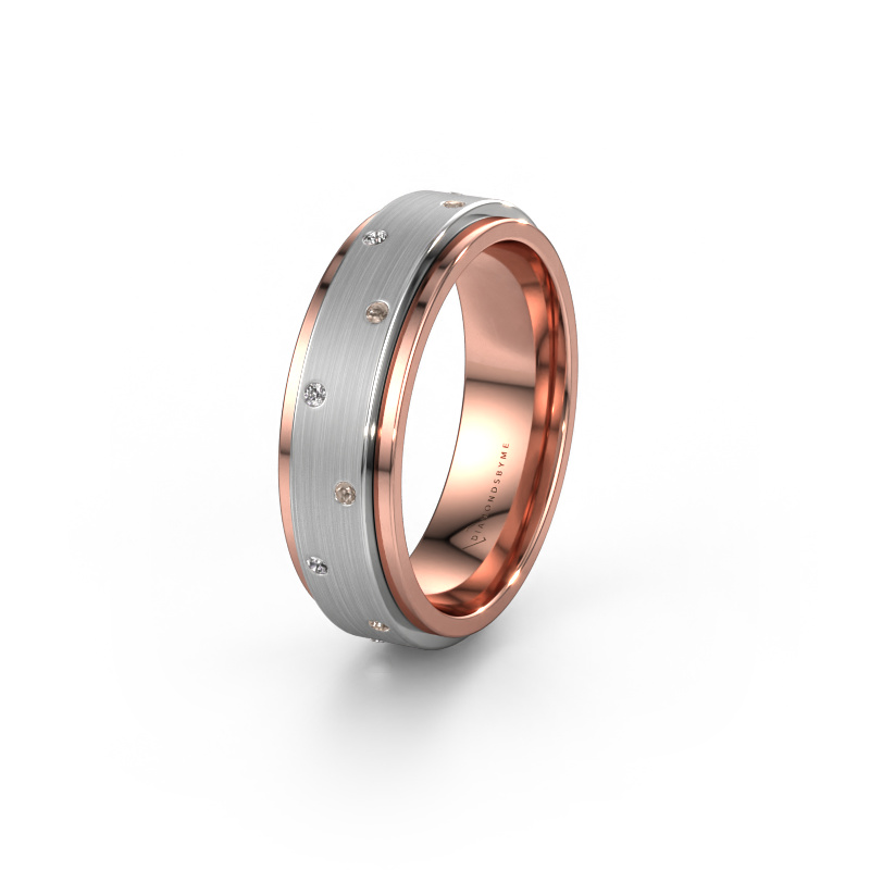 Afbeelding van Trouwring WH2134L 585 rosé goud ±6x2.2 mm Bruine diamant