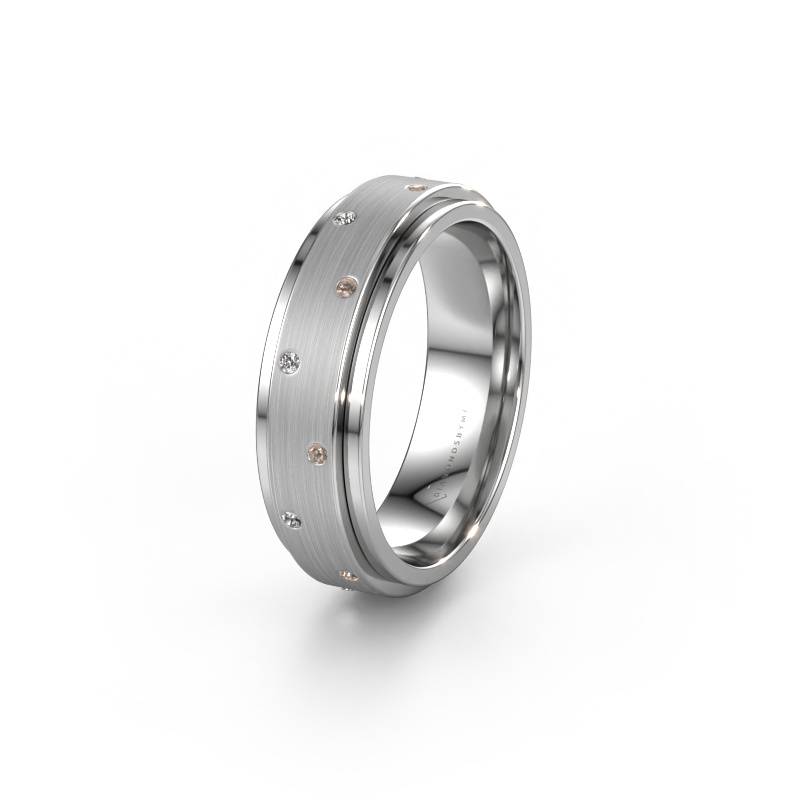 Image of Wedding ring WH2134L 950 platinum ±0.24x0.09in Brown diamond