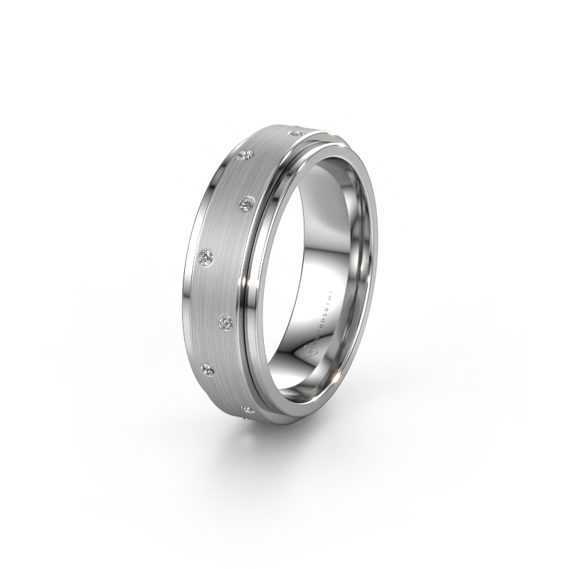 Afbeelding van Trouwring WH2134L 585 witgoud ±6x2.2 mm Lab-grown diamant