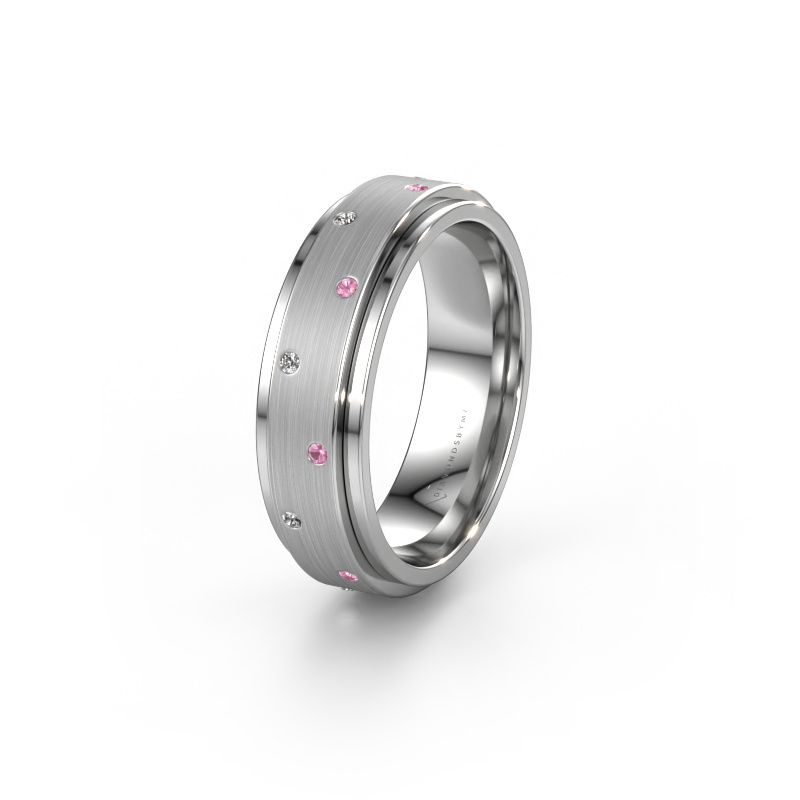 Bild von Ehering WH2134L 585 Weißgold ±6x2.2 mm Pink Saphir