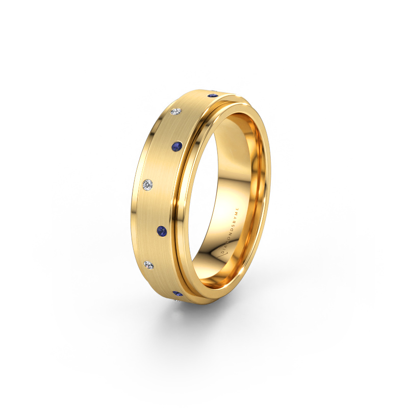 Immagine di Fede nuziale WH2134L 585 oro ±6 x 2,2 mm Zaffiro