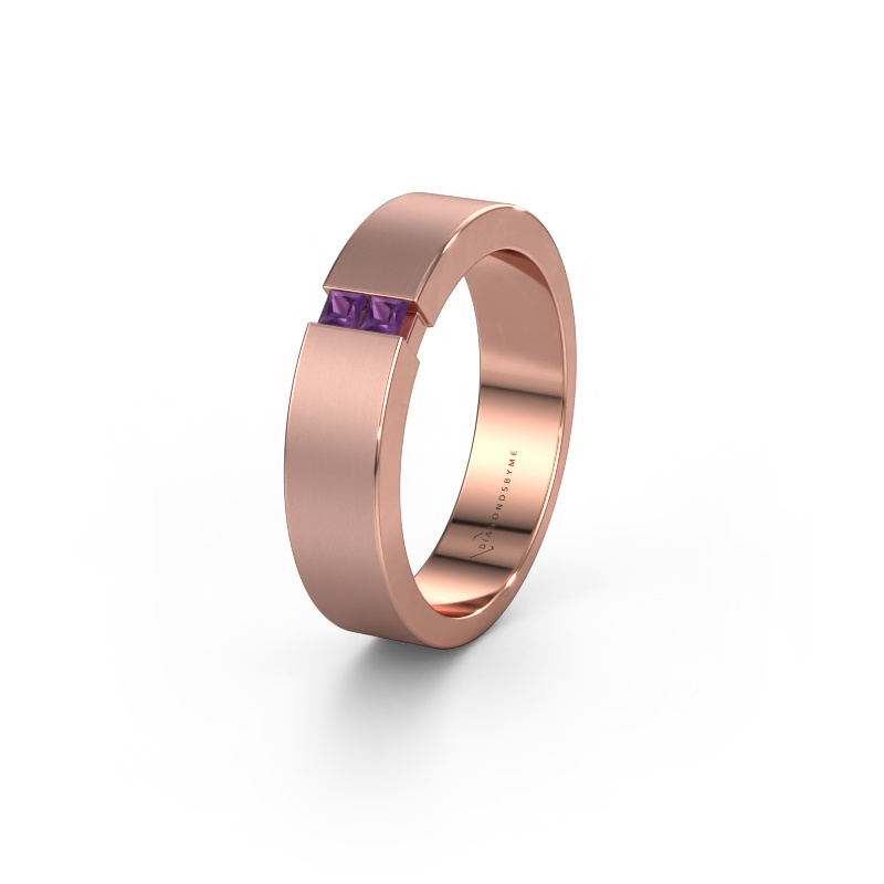 Afbeelding van Trouwring WH2136L15E 585 rosé goud ±5x2.6 mm Amethist