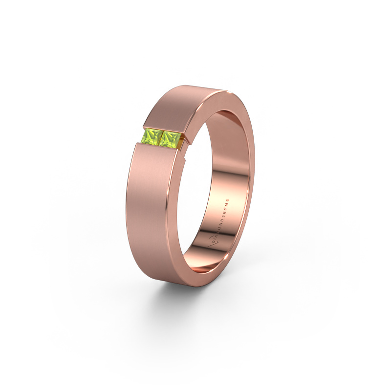 Image of Wedding ring WH2136L15E 585 rose gold ±5x2.6 mm Peridot