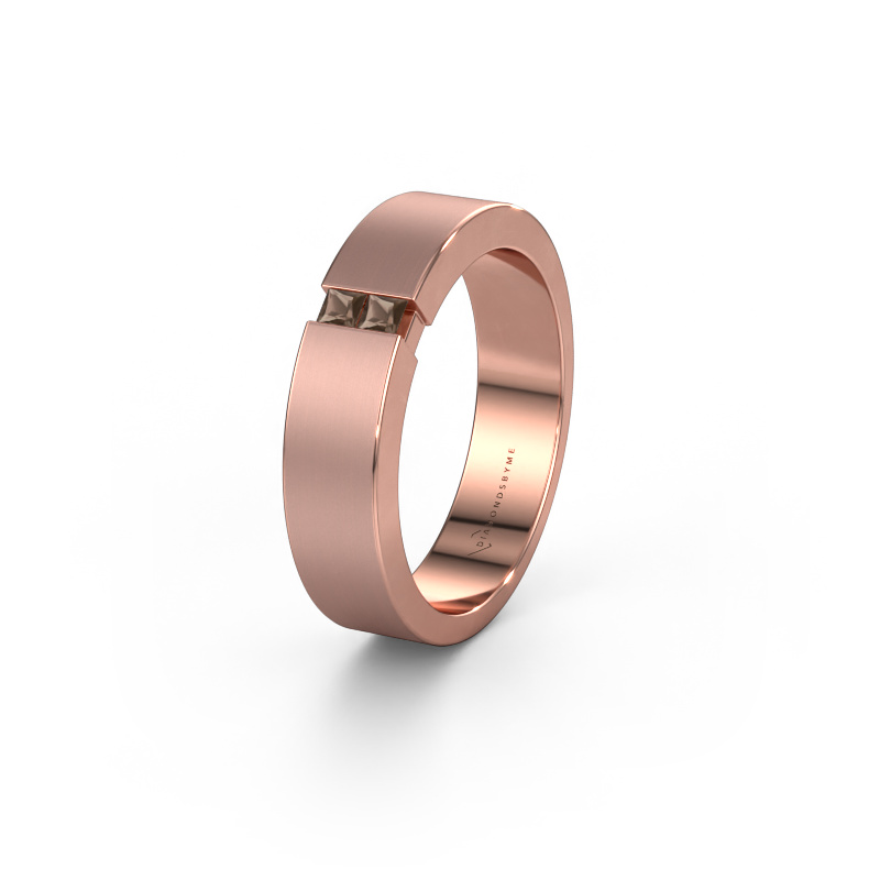Image of Wedding ring WH2136L15E 585 rose gold ±5x2.6 mm Smokey quartz