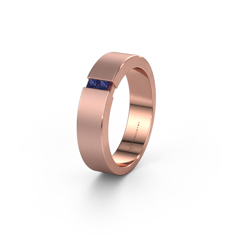 Afbeelding van Trouwring WH2136L15E 585 rosé goud ±5x2.6 mm Saffier