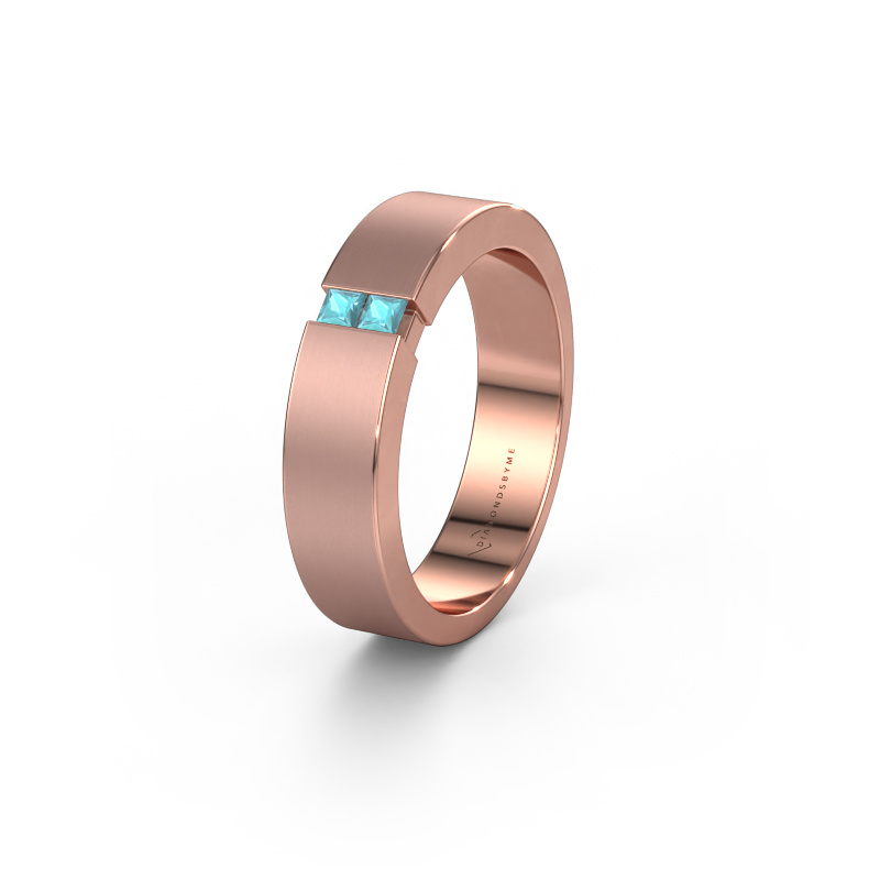 Image of Wedding ring WH2136L15E 585 rose gold ±0.20x0.1in Blue topaz