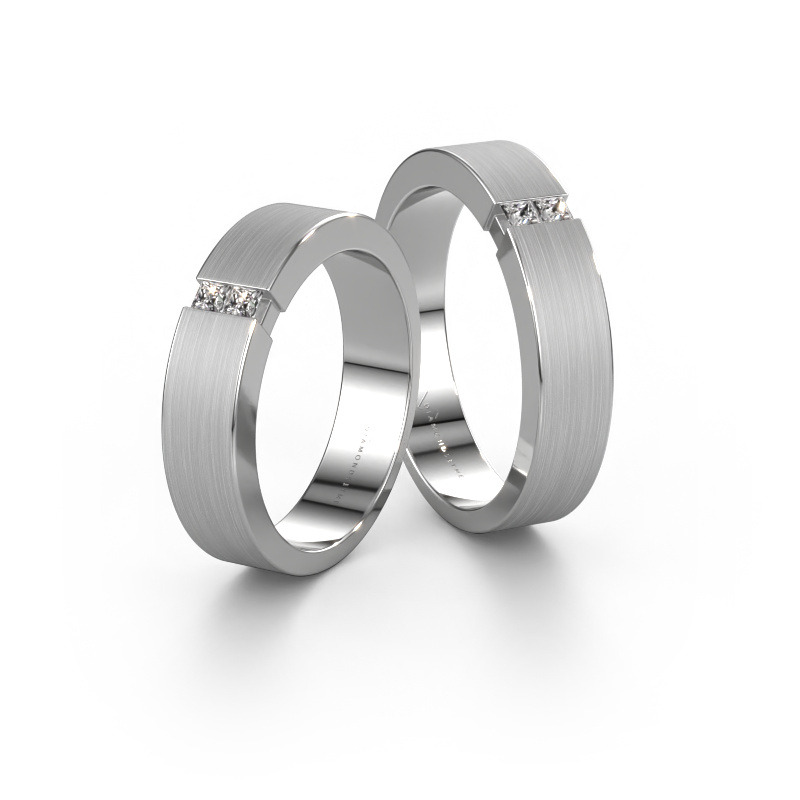 Bild von Eheringe set WH2136LM15E ±5x2.6 mm 14 Karat Weißgold Diamant 0.05 crt