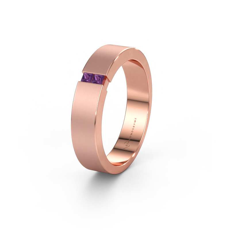 Immagine di Fede nuziale WH2136M15E 585 oro rosa ±5 x 2,4 mm Ametista