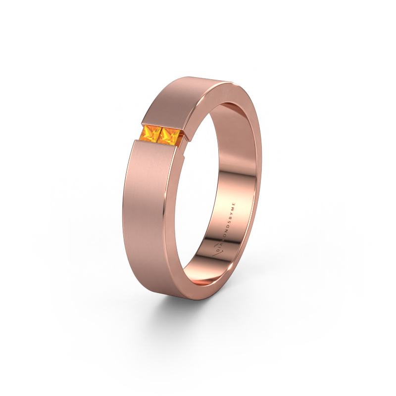 Image of Wedding ring WH2136M15E 585 rose gold ±0.20x0.09in Citrin