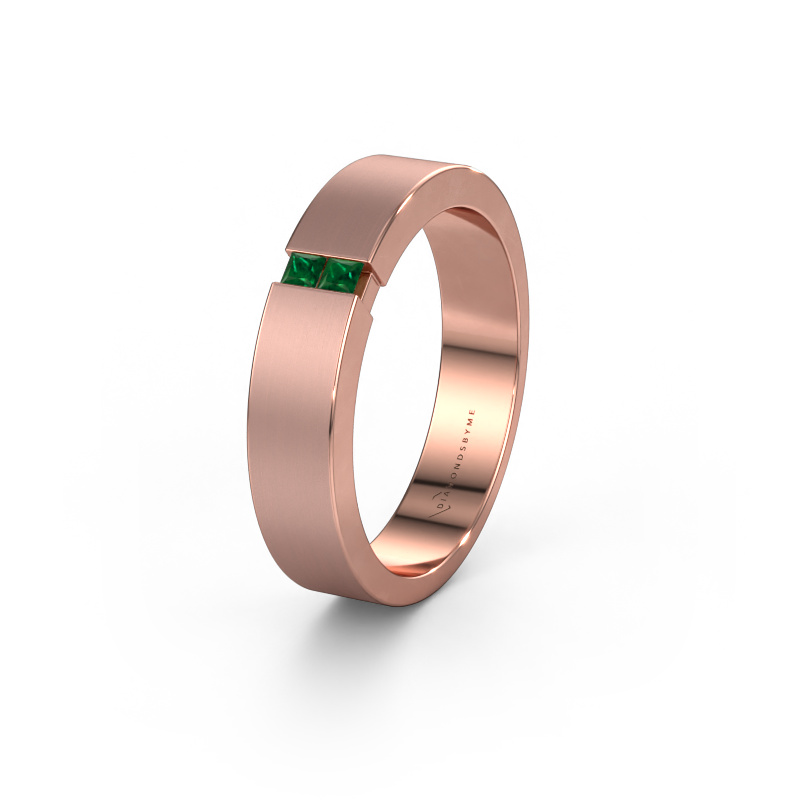 Image of Wedding ring WH2136M15E 585 rose gold ±0.20x0.09in Emerald