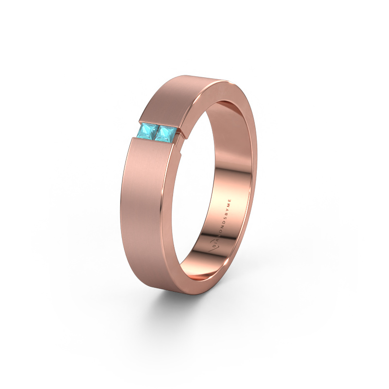 Image of Wedding ring WH2136M15E 585 rose gold ±0.20x0.09in Blue topaz
