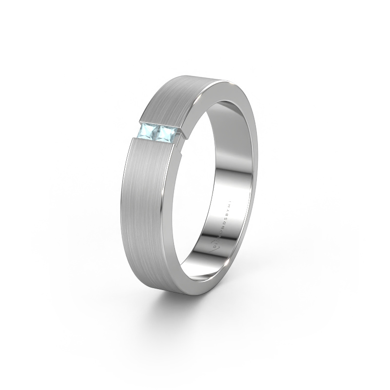 Bild von Trauring WH2136M15E 585 Weißgold ±5x2.4 mm Aquamarin