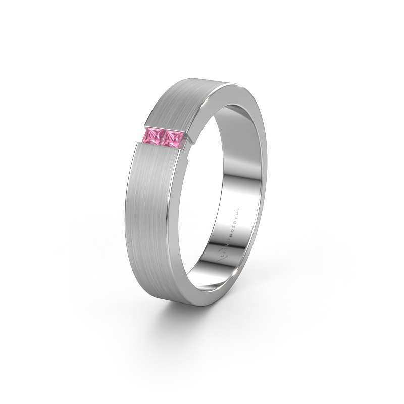 Bild von Trauring WH2136M15E 585 Weißgold ±5x2.4 mm Pink Saphir