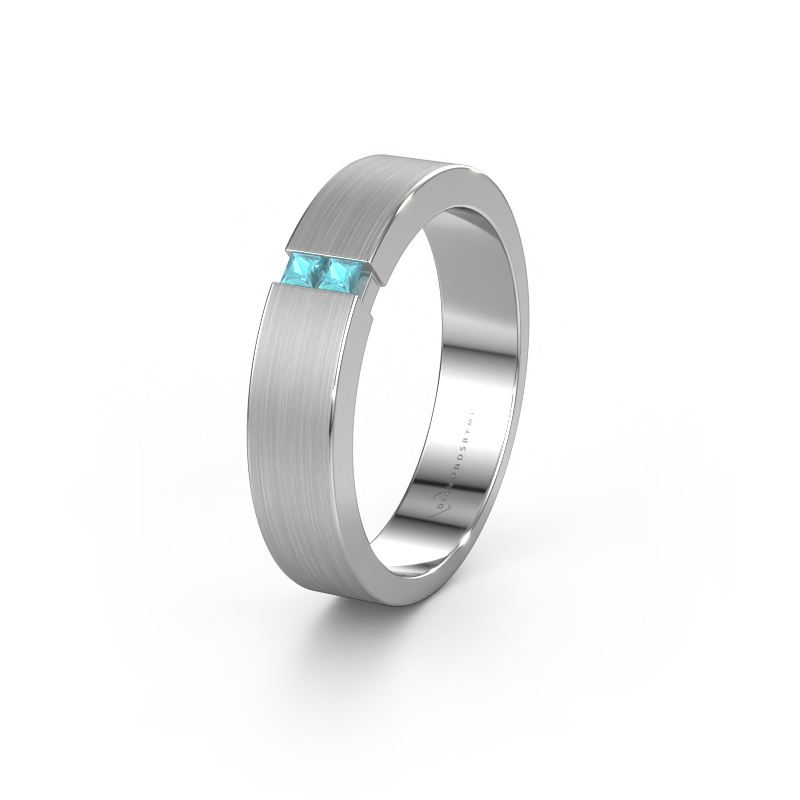 Image of Wedding ring WH2136M15E 585 white gold ±0.20x0.09in Blue topaz