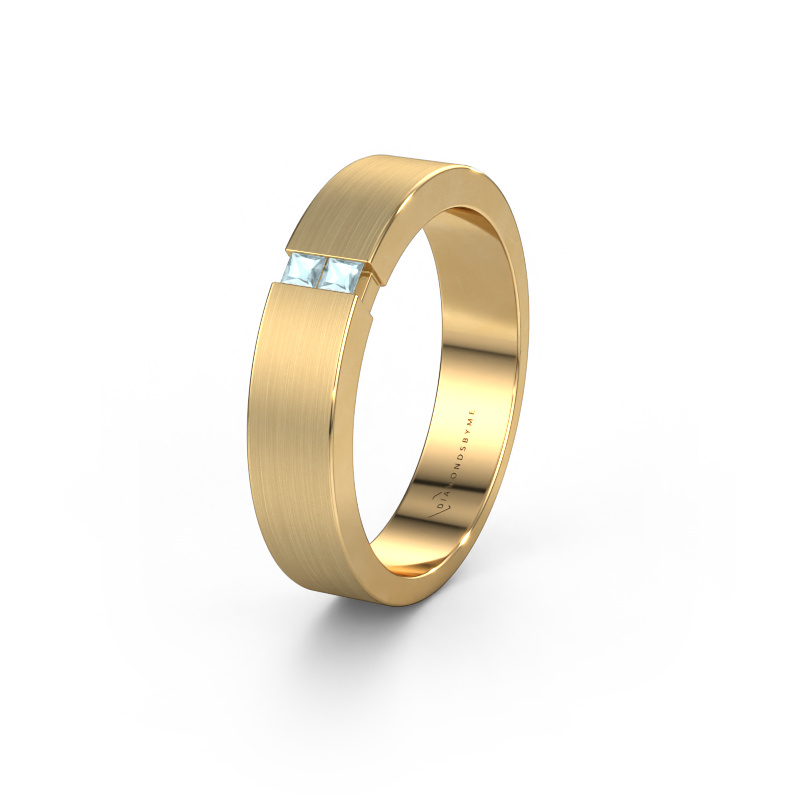 Bild von Trauring WH2136M15E 585 Gold ±5x2.4 mm Aquamarin