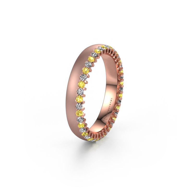 Image of Wedding ring WH2138L24B 585 rose gold ±0.16x0.08 in Yellow sapphire