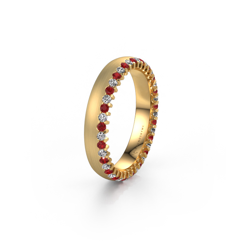 Image of Wedding ring WH2138L24B 585 gold ±0.16x0.08 in Ruby