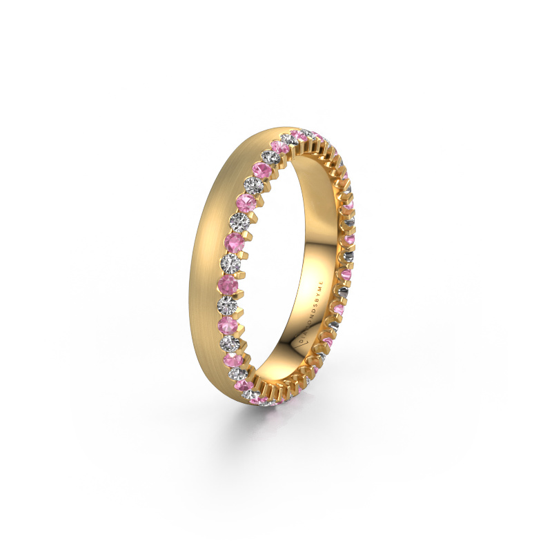 Image of Wedding ring WH2138L24B 585 gold ±0.16x0.08 in Pink sapphire