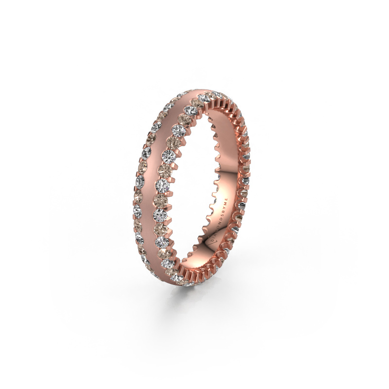 Image of Wedding ring WH2139L24B 585 rose gold ±0.16x0.08 in Brown diamond