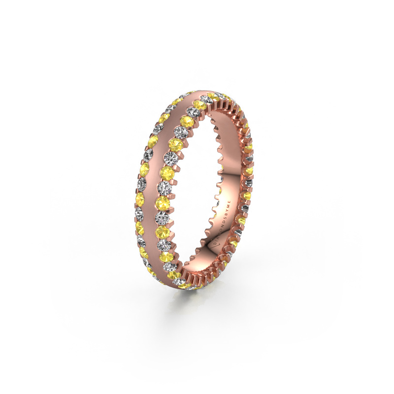 Image of Wedding ring WH2139L24B 585 rose gold ±0.16x0.08 in Yellow sapphire