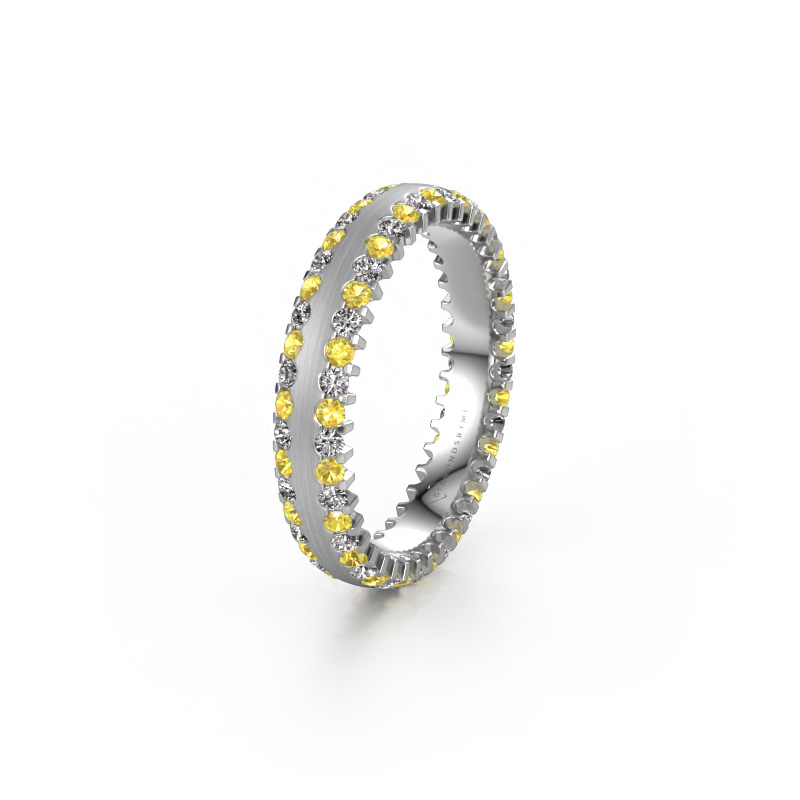 Image of Wedding ring WH2139L24B 585 white gold ±0.16x0.08 in Yellow sapphire