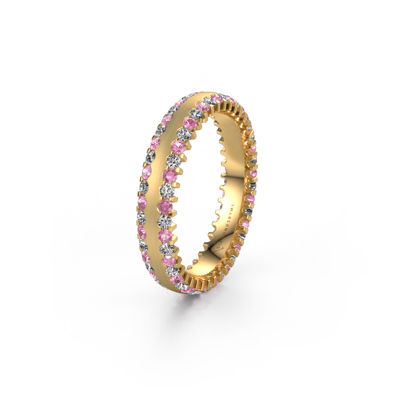 Image of Wedding ring WH2139L24B 585 gold ±0.16x0.08 in Pink sapphire