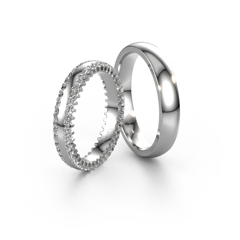 Bild von Eheringe set WH2139LM24B ±4x2 mm 14 Karat Weißgold Diamant 1.26 crt