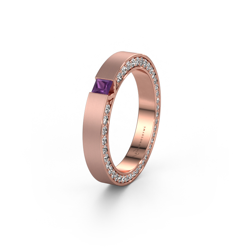 Image of Wedding ring WH2140L14B 585 rose gold ±0.14x0.08 in Amethyst
