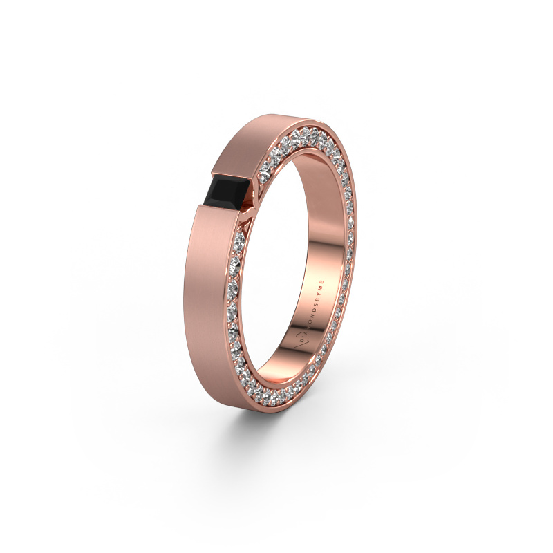 Image of Wedding ring WH2140L14B 585 rose gold ±0.14x0.08 in Black diamond
