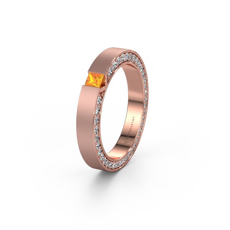Image of Wedding ring WH2140L14B 585 rose gold ±0.14x0.08 in Citrin