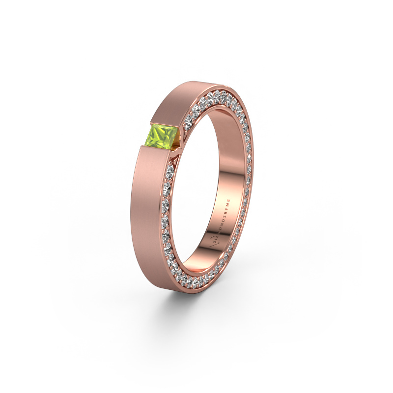 Image de Alliance WH2140L14B 585 or rose ±3,5x2 mm Péridot