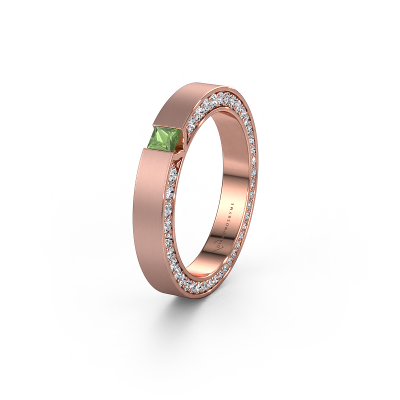 Bild von Ehering WH2140L14B 585 Roségold ±3,5x2 mm Turmalin grün