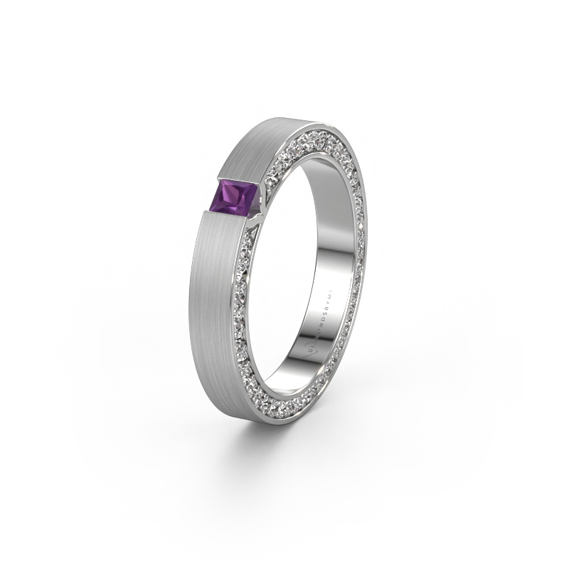 Image of Wedding ring WH2140L14B 950 platinum ±0.14x0.08 in Amethyst