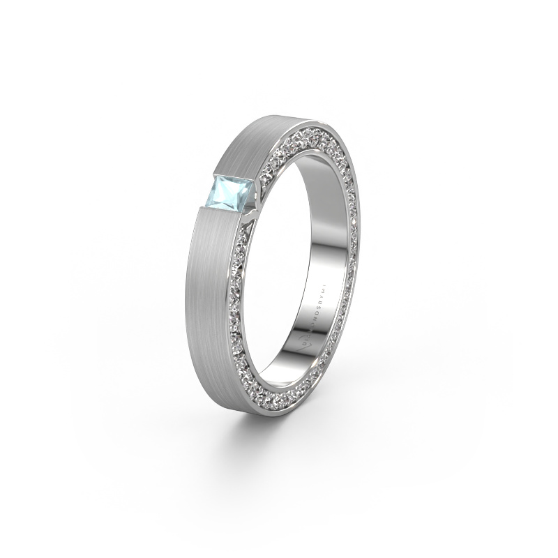 Bild von Ehering WH2140L14B 950 Platin ±3,5x2 mm Aquamarin