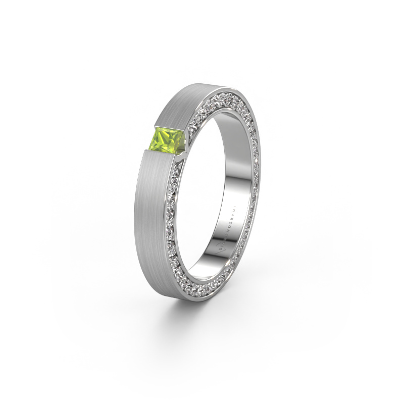 Image of Wedding ring WH2140L14B 585 white gold ±0.14x0.08 in Peridot