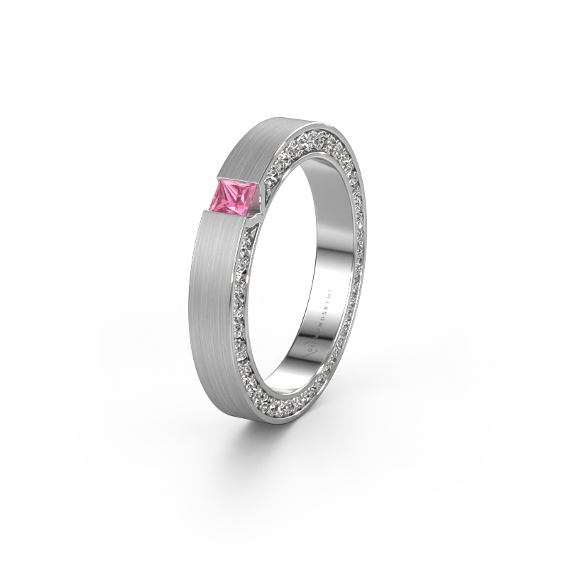 Image of Wedding ring WH2140L14B 950 platinum ±3,5x2 mm Pink sapphire