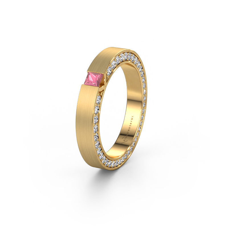 Afbeelding van Trouwring WH2140L14B 585 Goud ±3,5x2 mm Toermalijn pink