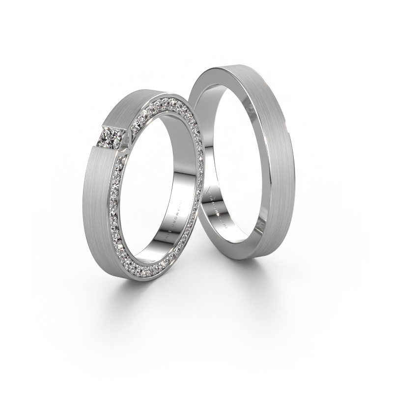 Image de Set Alliances WH2140LM15B ±5x2 mm 14 Carat or blanc Diamant 0.17 crt
