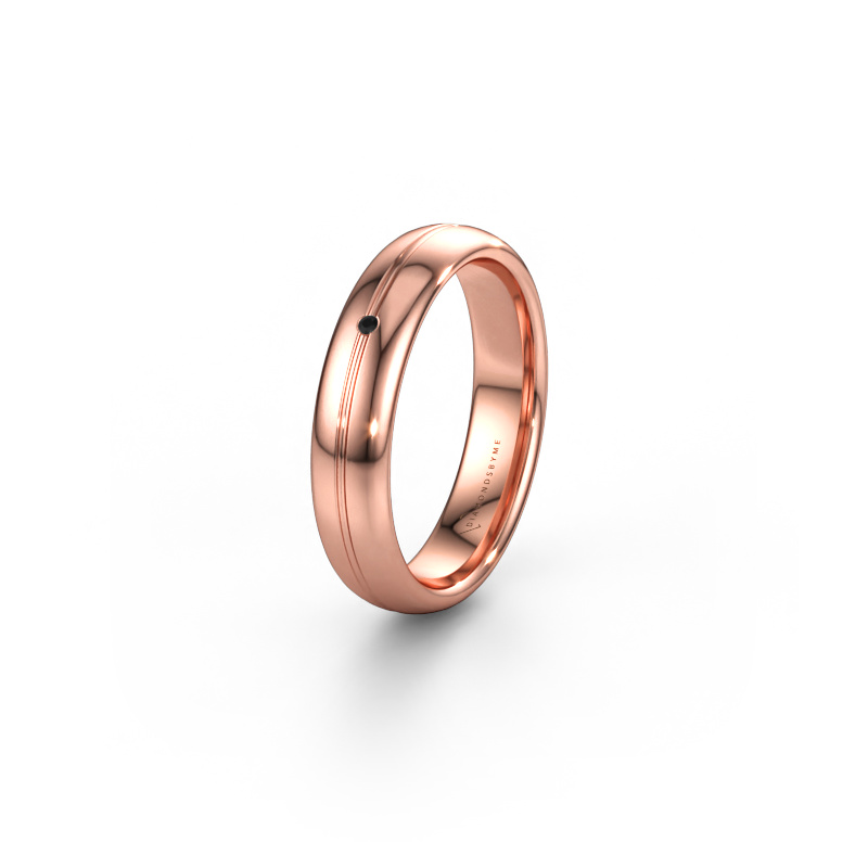 Immagine di Fede nuziale WH2142L34A 585 oro rosa ±4 x 1,7 mm Diamante nero