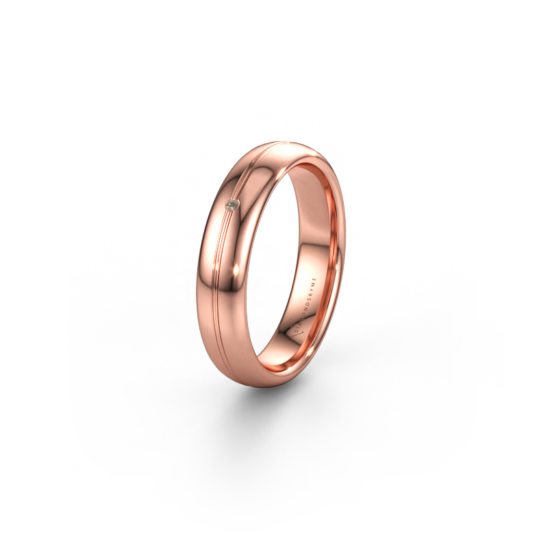 Bild av Vigselring WH2142L34A 585 roséguld ±4 x 1,7 mm Brun diamant