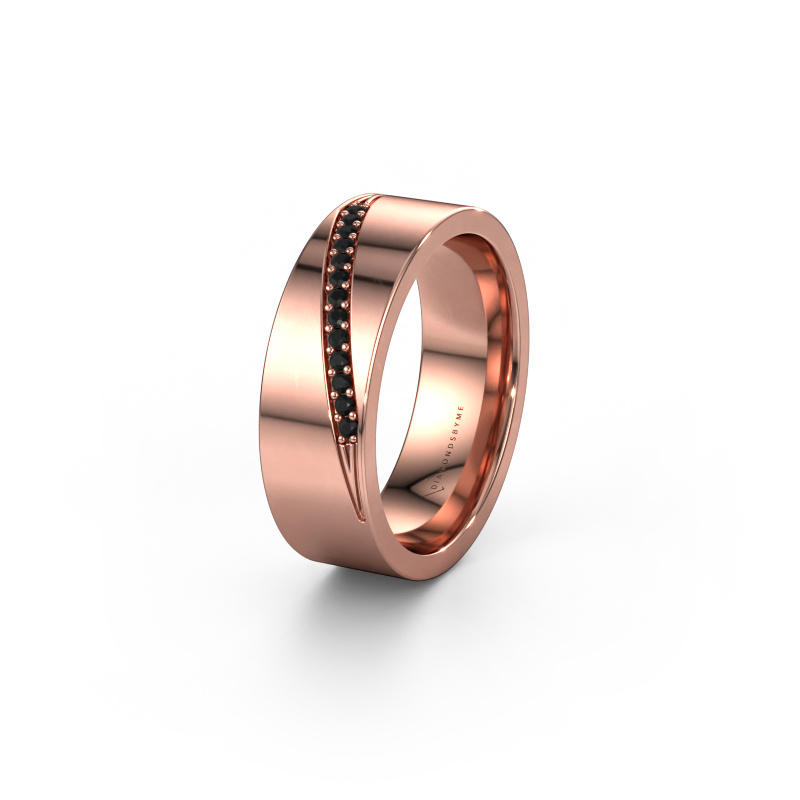 Image of Wedding ring WH2146L17A 585 rose gold ±7x1.7 mm Black diamond
