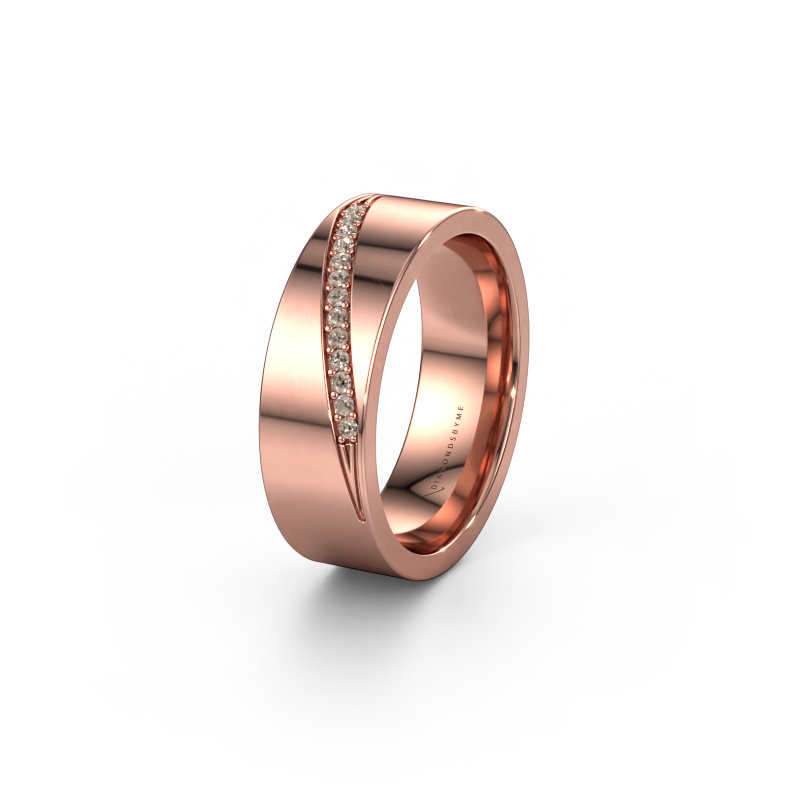 Image of Wedding ring WH2146L17A 585 rose gold ±0.28x0.07 in Brown diamond