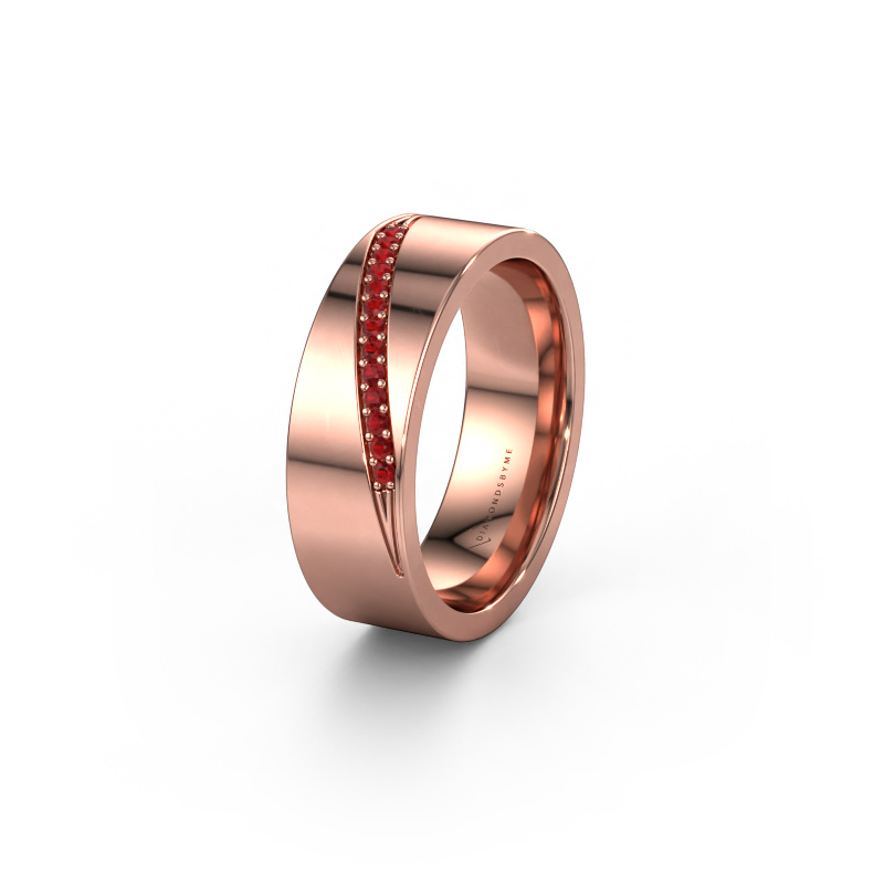Afbeelding van Trouwring WH2146L17A 585 rosé goud ±7x1.7 mm Robijn